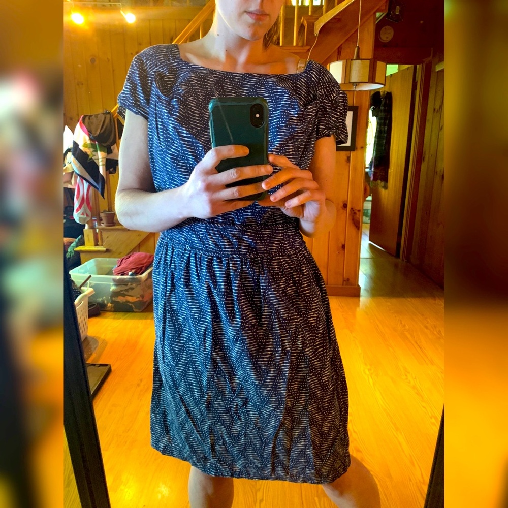 Patterned Downeast cotton midi dress
